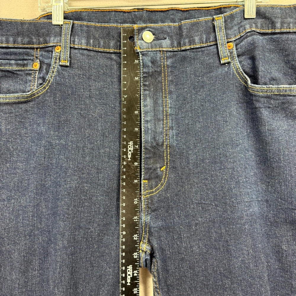 Levi's 559 Jeans Mens 42x32 Blue Denim Dark Wash Stretch Red Tab Straight Wide - Picture 9 of 15